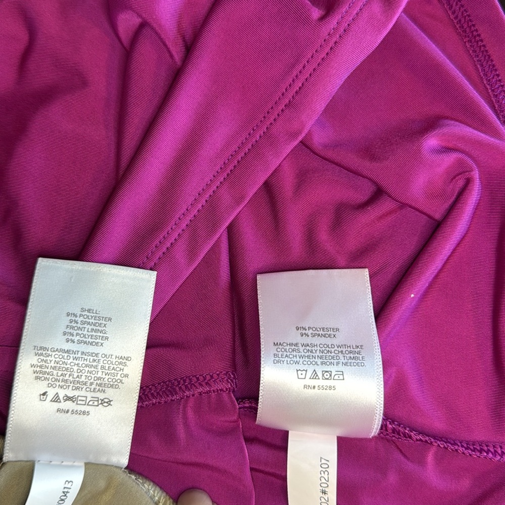Express Women’s Body Contour Crop stretch Tops Color Cranberry & Metalli… - Picture 6 of 14
